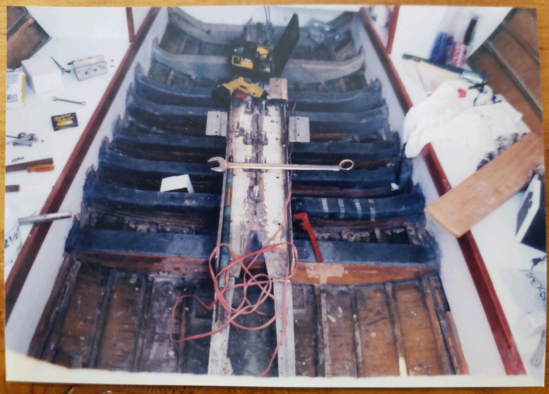 Interior during restoration
